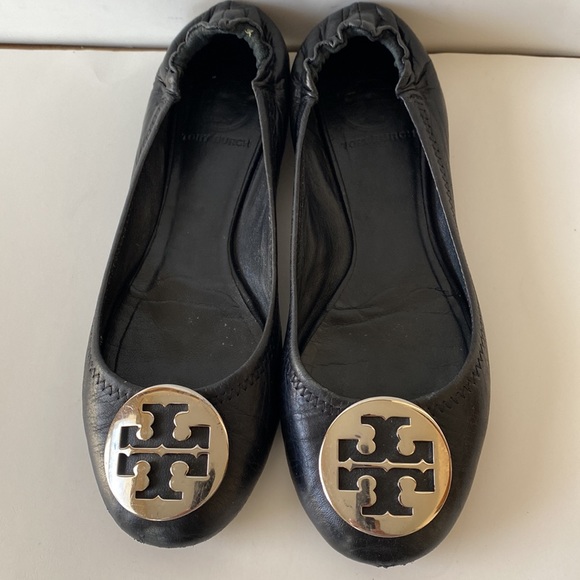Tory Burch Minnie Travel Ballet Flat -Black/Gold-Sz 6.5 - Picture 5 of 15